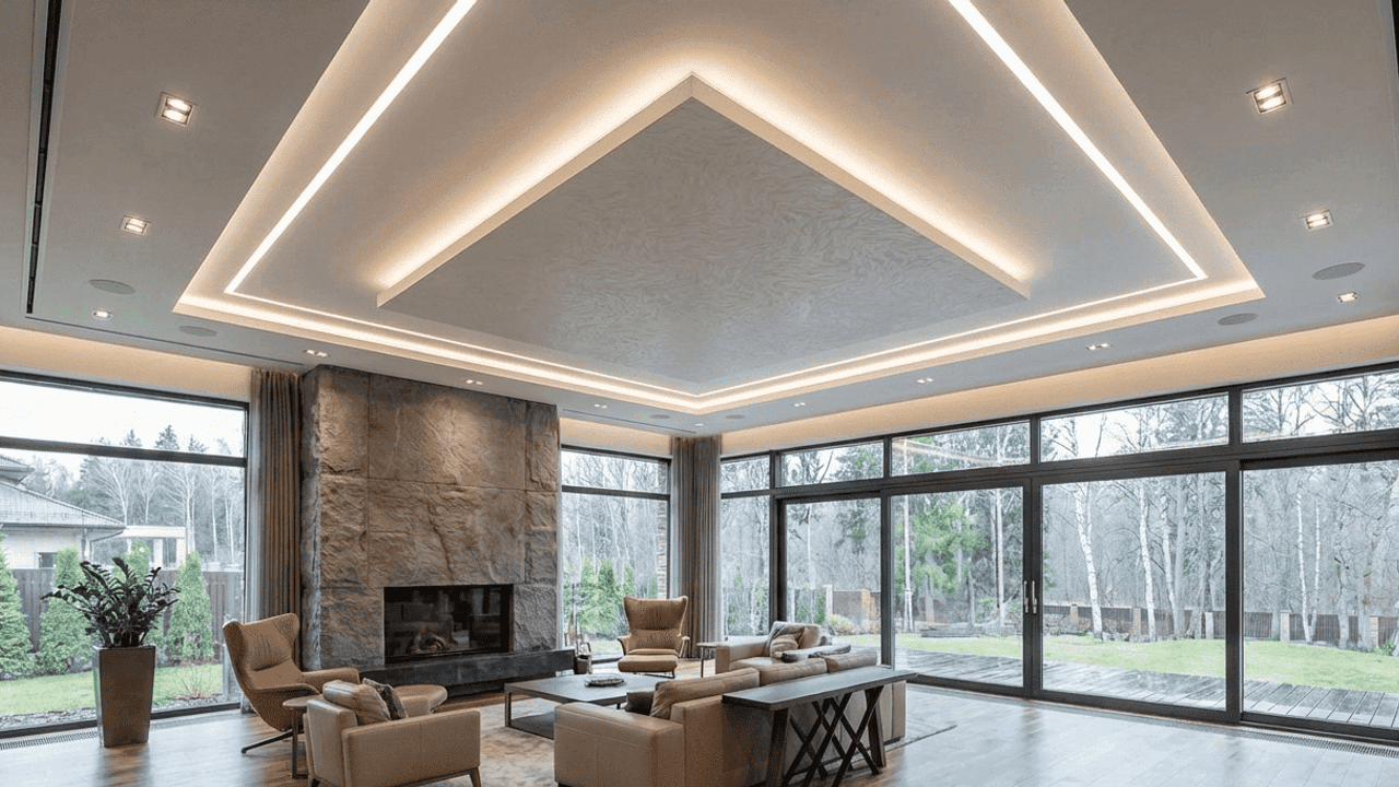 Фото Элитные натяжные потолки в загородных резиденциях: дизайнерские решения и технологии монтажа 2026 - 1