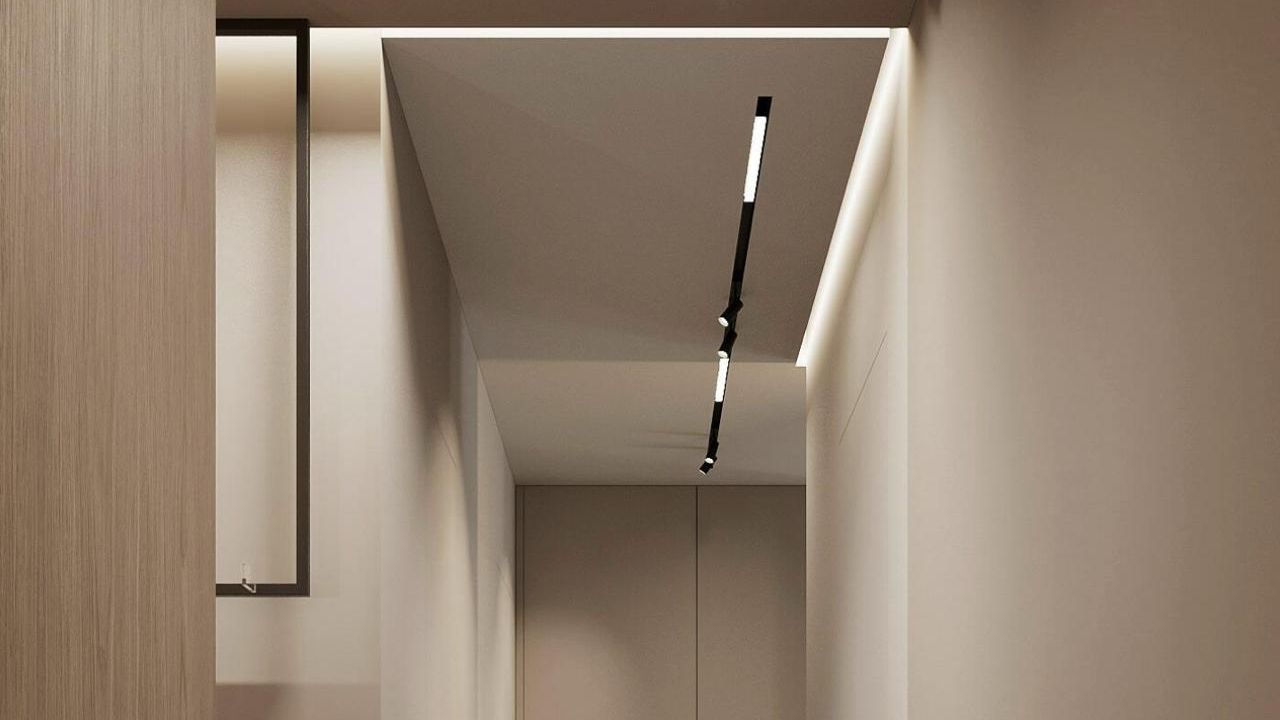 Фото Коридор с парящим потолком в ЖК «Солнечный город» - 3