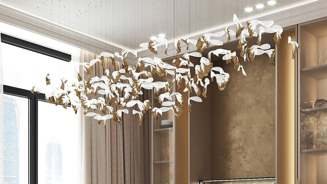 Фото Лаконичный контраст: матовый потолок в современной гостиной с каменными акцентами - 2