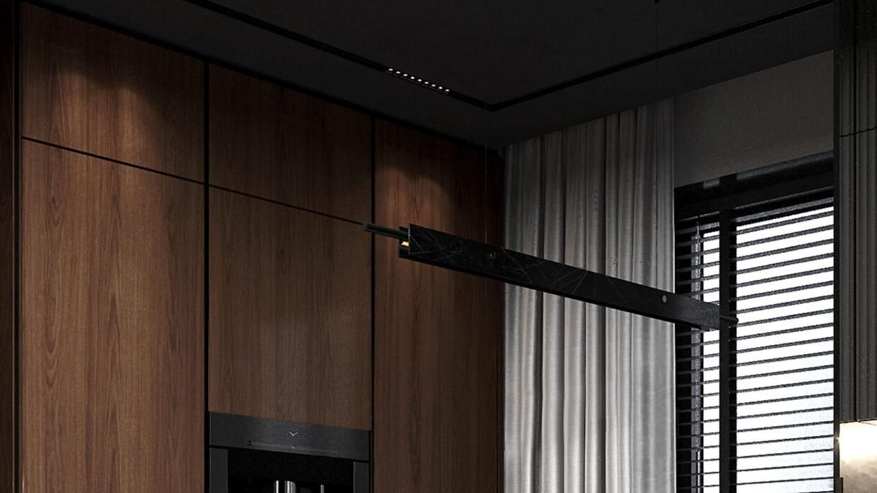 Фото Индустриальный контраст: матовый потолок в лофтовой гостиной с акцентным оранжевым - 2